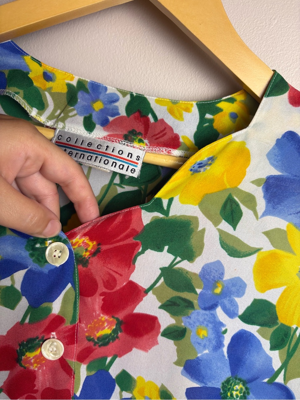 Vintage Multicolour Floral Button-Up Blouse Size 14 - Picture 3 of 7